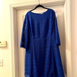 Chico’s cobalt blue lace dress. Size 3. Worn once.